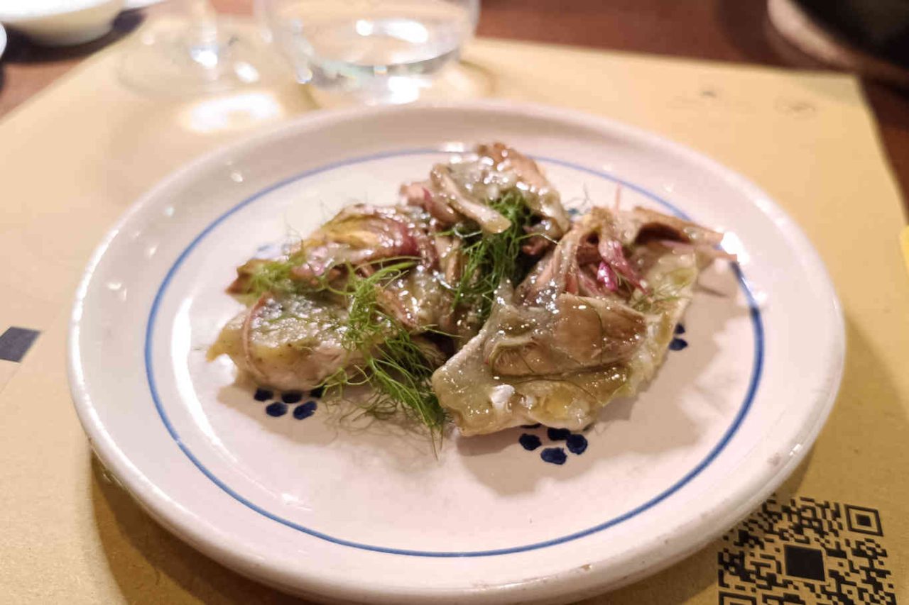 mormora con carciofi spadellati