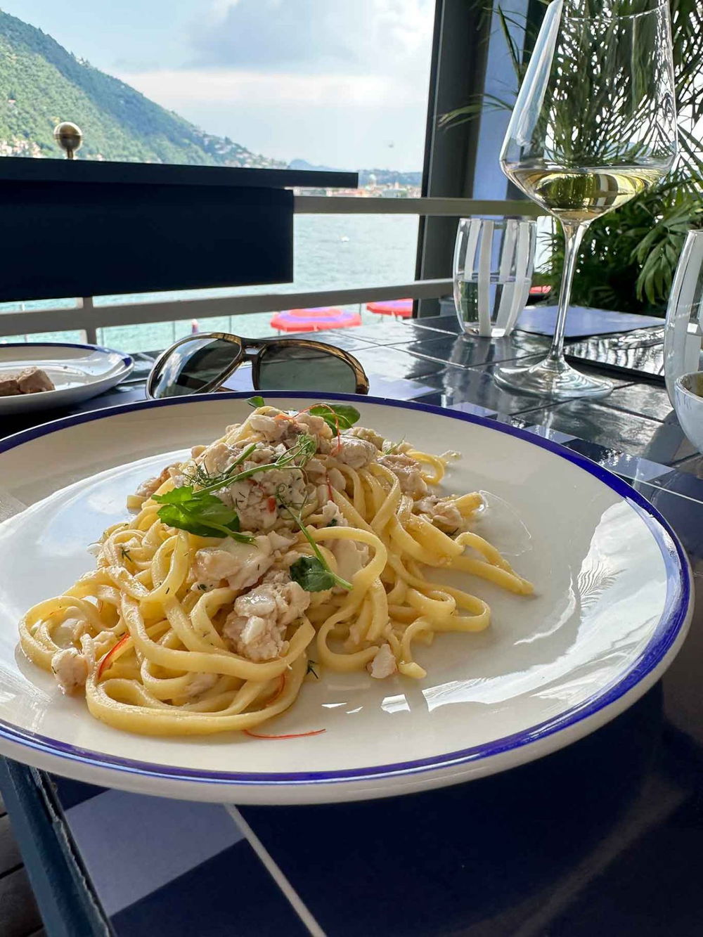 i tagliolini con il lavarello della Terrazza Olmo di Vincenzo Dascanio sul lago di Como