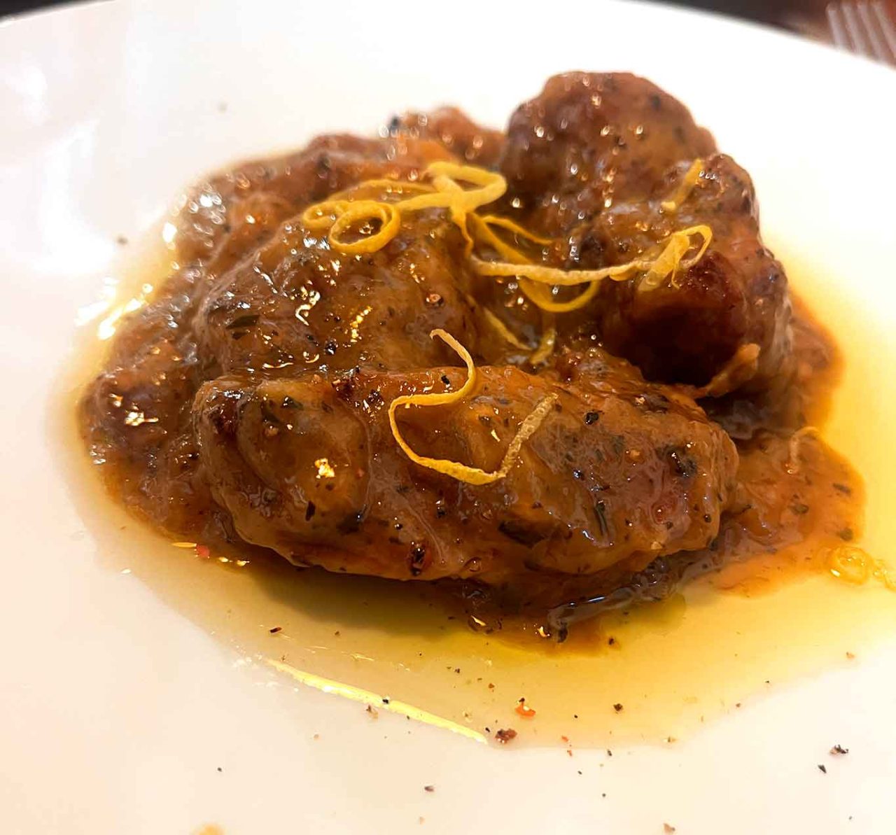 il coniglio allo zenzero dell'osteria La Solita Zuppa a Chiusi