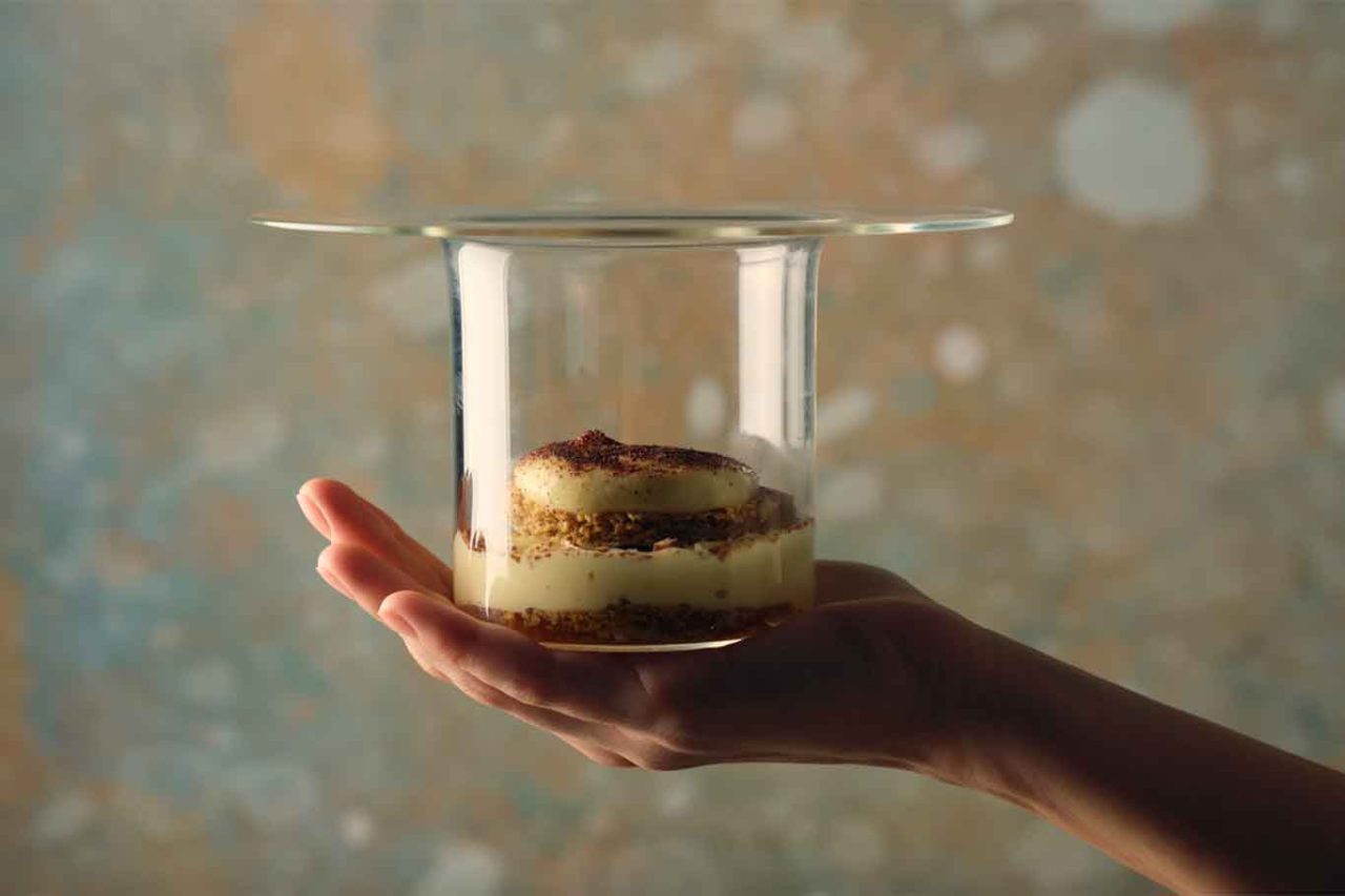 il tiramisù del ristorante Elementi nel resort Borgobrufa in Umbria 