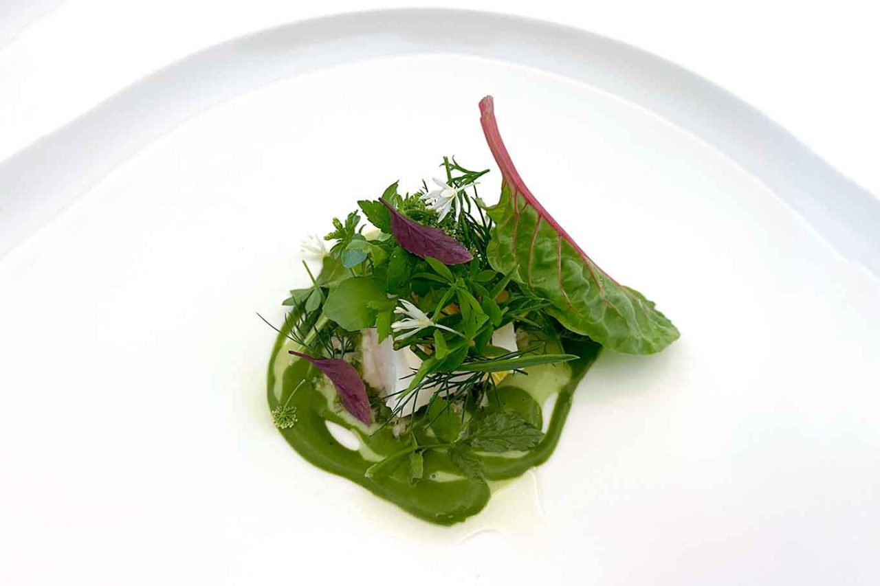 merluzzo e foglie al ristorante Marotta a Squille