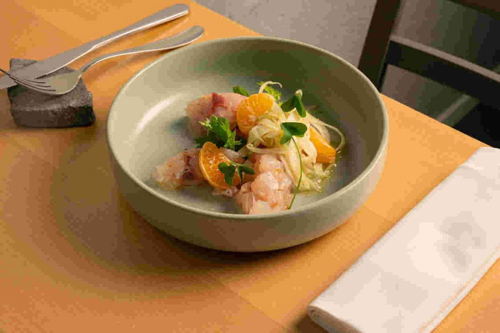 tartare di gamberi e agrumi del ristorante NuAN a Roma