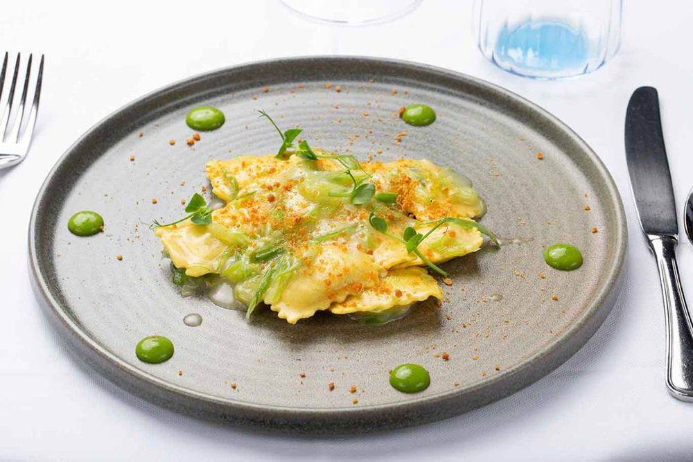 ravioli di lavarello al ristorante Crotto dei Platani sul Lago di Como