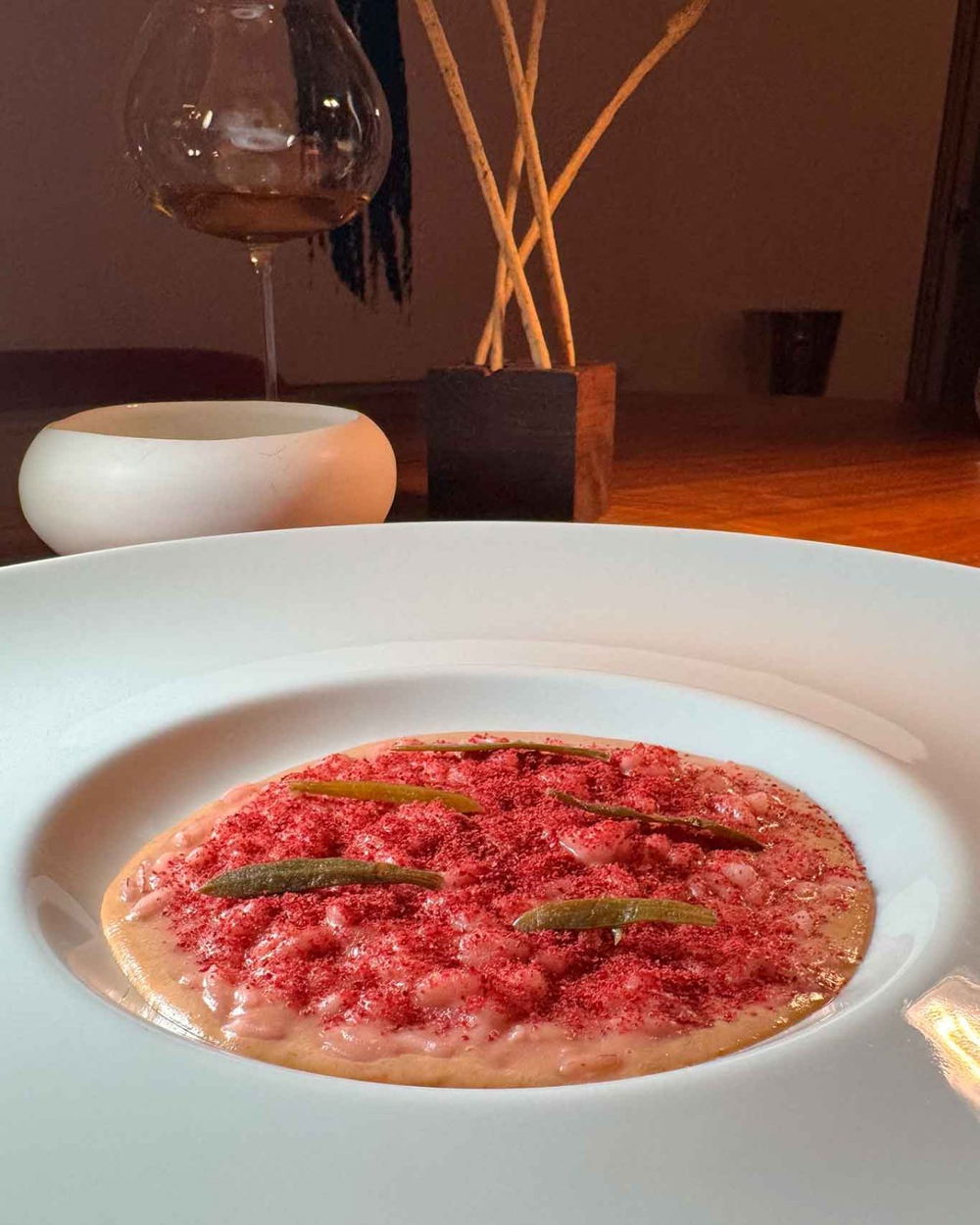 il risotto alle prugne del ristorante De' Minimi all'hotel Villa Paola a Tropea in Calabria