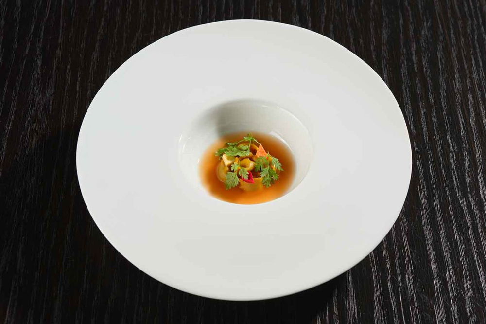 Agnolotti di coniglio del ristorante Imàgo dell'Hotel Hassler a Trinità dei Monti a Roma