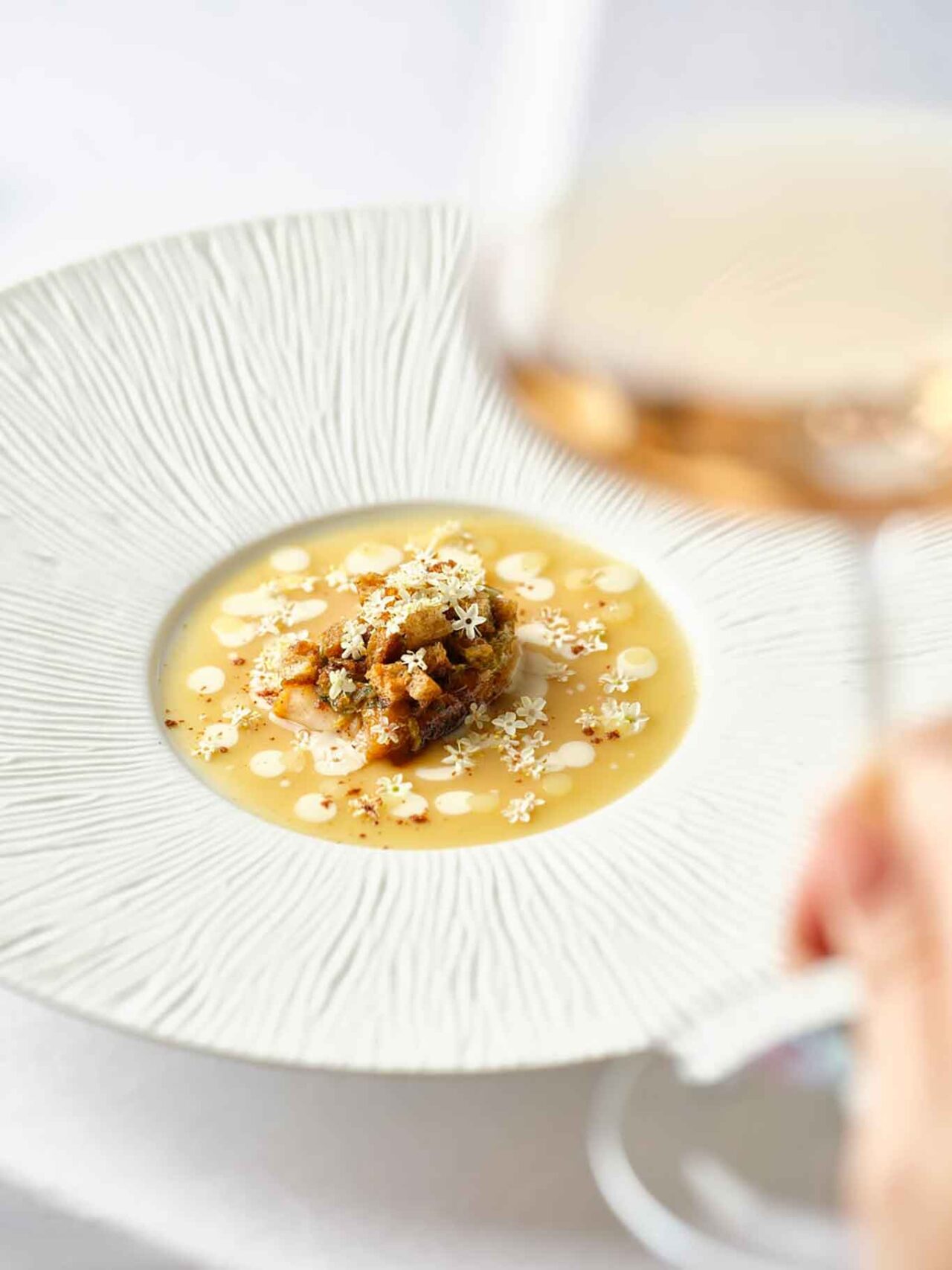 animella e sambuco del ristorante Imàgo dell'Hotel Hassler a Roma