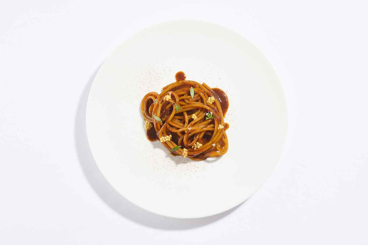 lo spaghettone del ristorante Imàgo dell'Hotel Hassler a Roma