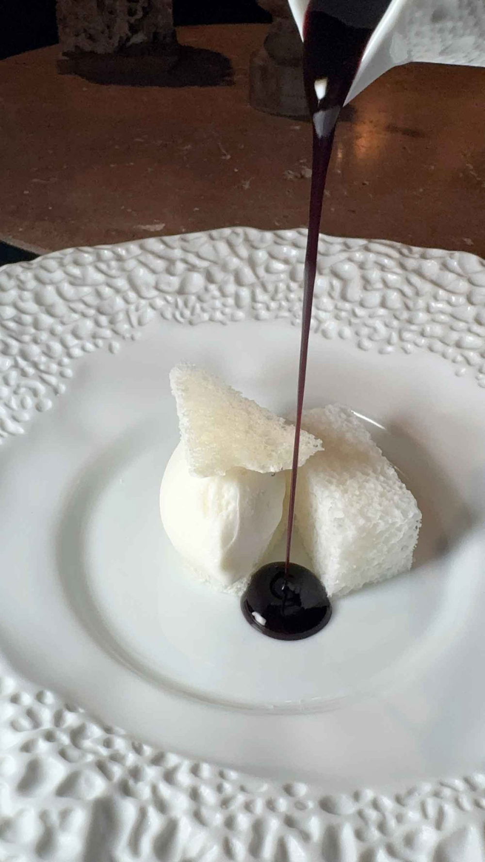 il dolce Bufala in vigna del ristorante Tre Olivi a Paestum