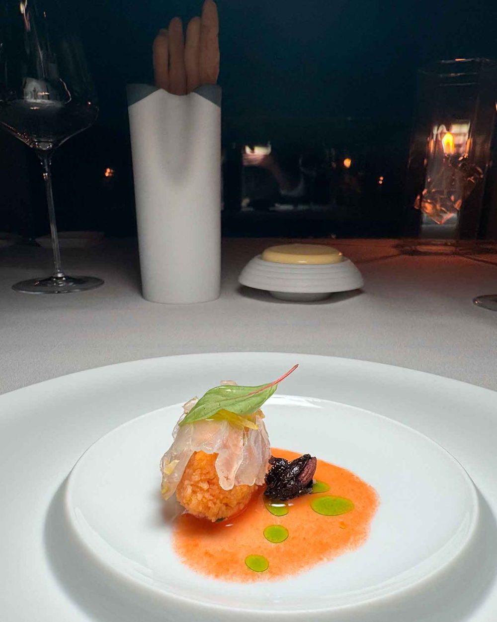 l'amuse bouche del ristorante Un Piano Nel Cielo dell'hotel Casa Angelina a Praiano in Costiera Amalfitana