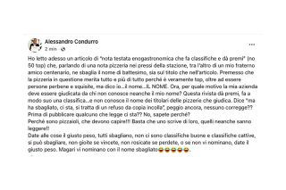 Pizzerie: Gambero Rosso sbaglia, Alessandro Condurro bacchetta