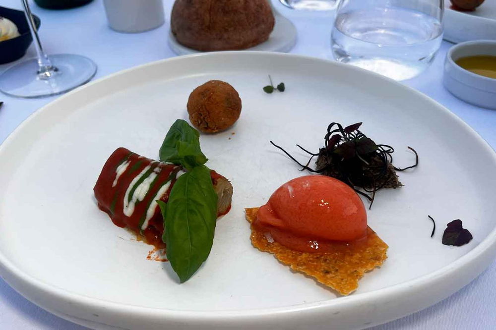 melanzana dello Sky Restaurant Hotel Aleph a Roma
