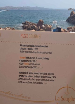 Pizza Margherita a 100 euro: a La Scogliera a La Maddalena si può