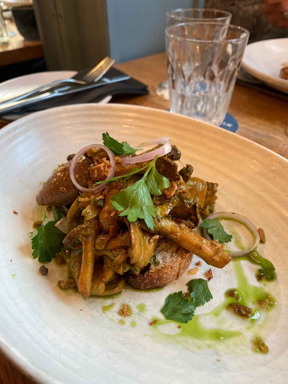 i funghi al pub The Scran & Scallie a Edimburgo