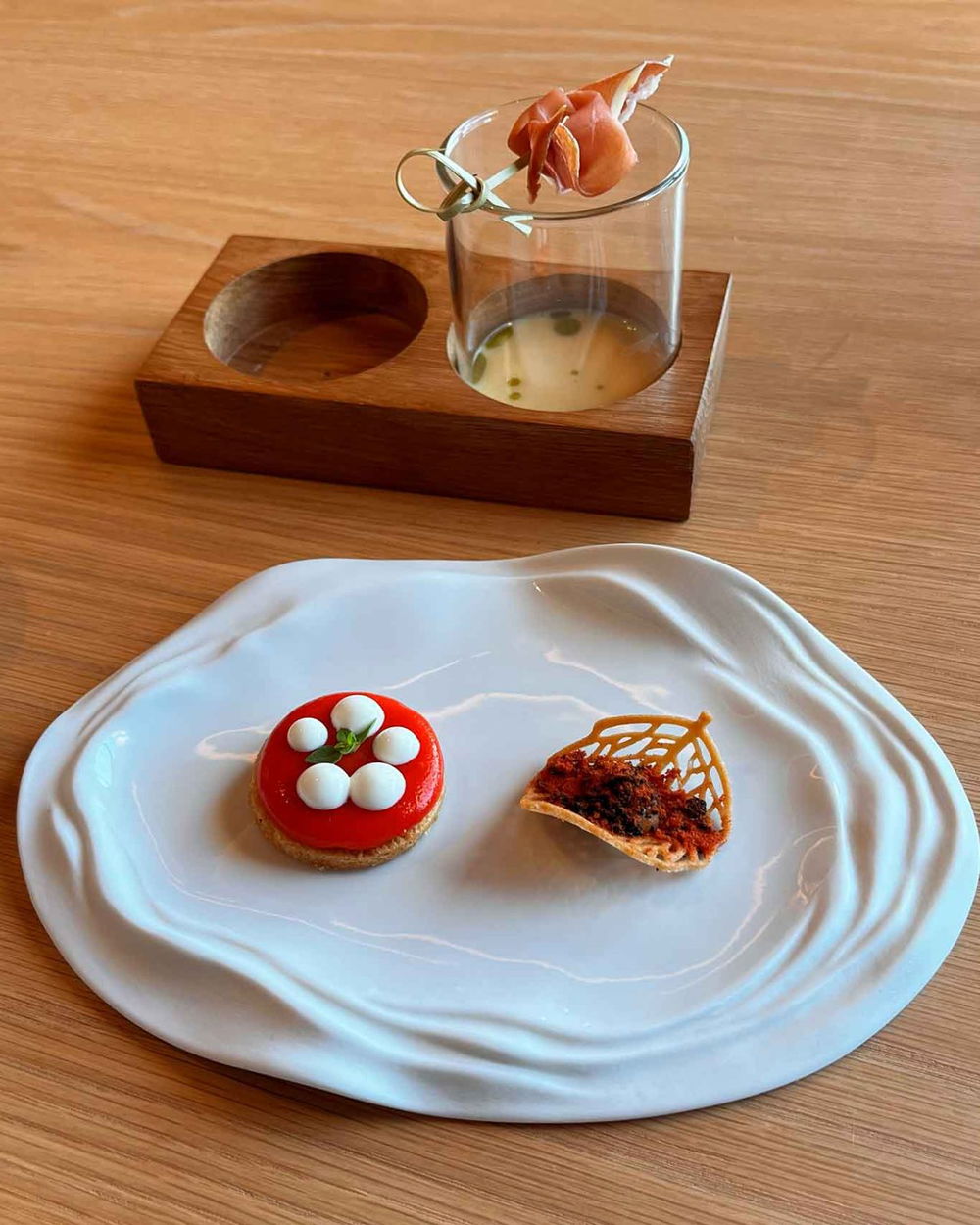 amuse bouche del ristorante Finestra a Bonifacio in Corsica