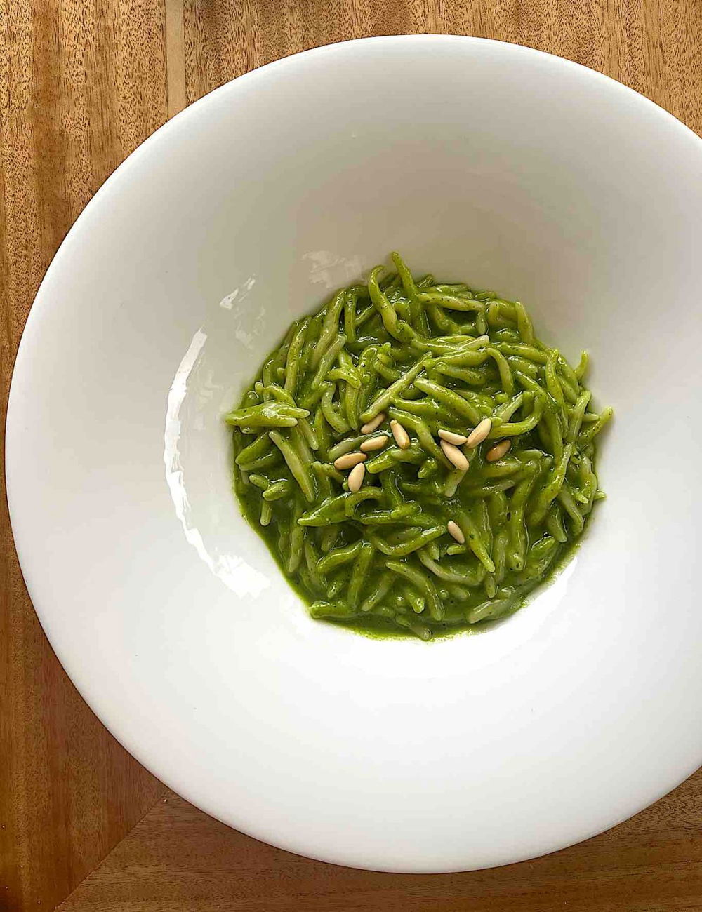 trofie al pesto del ristorante ö Magazín in Spiaggia a Paraggi ai Bagni Bosetti 