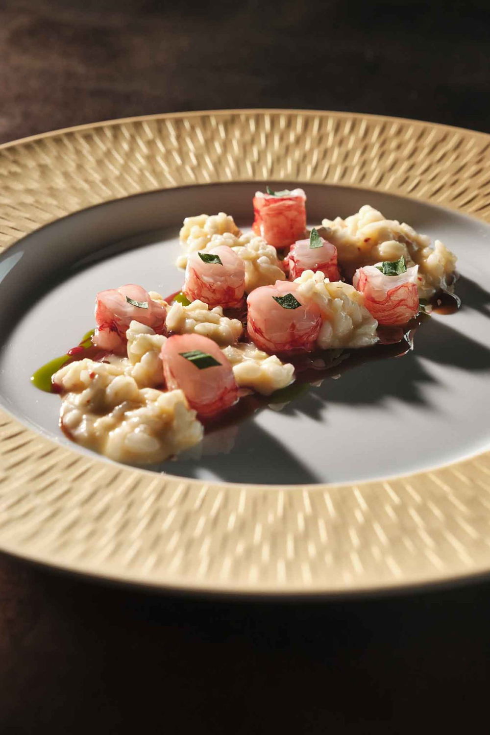 riso e gamberi del George Restaurant al Grand Hotel Parker's di Napoli