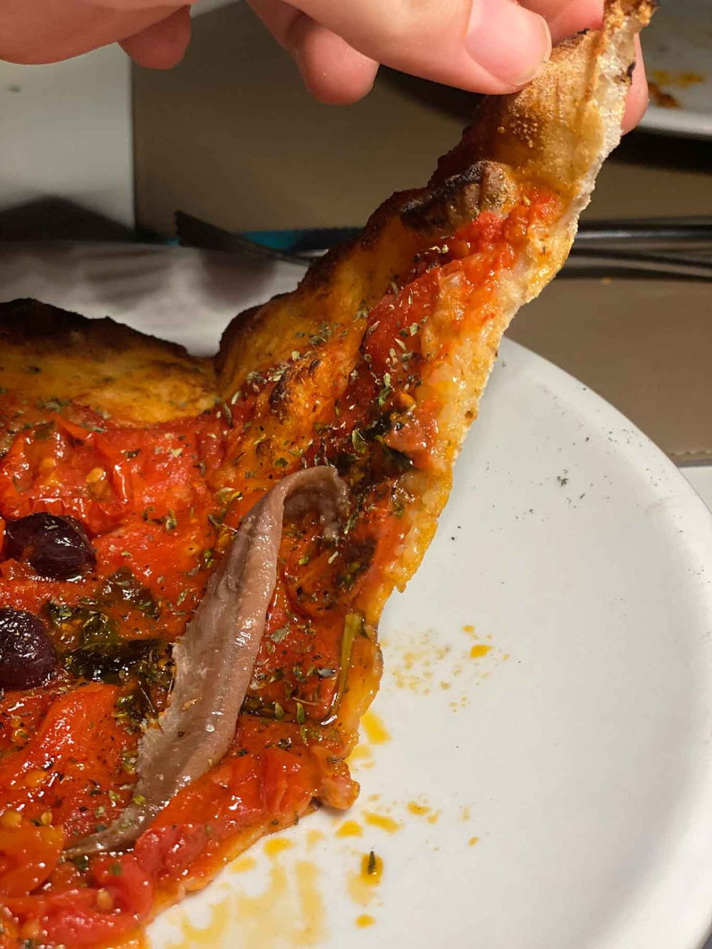 la sezione della pizza Marinara a Modo Mio della pizzeria Palazzo Petrucci a piazza San Domenico a Napoli