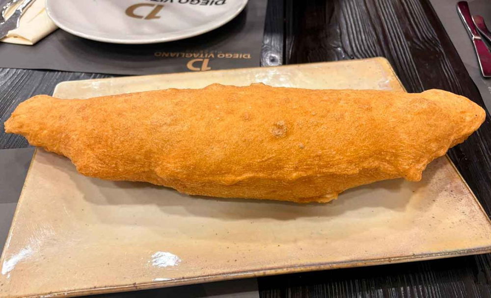 la pizza fritta di Diego Vitagliano nella sfida con Carlo Sammarco