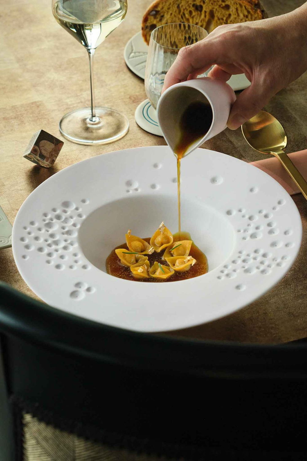 i cappelletti di faraona del George Restaurant al Grand Hotel Parker's di Napoli