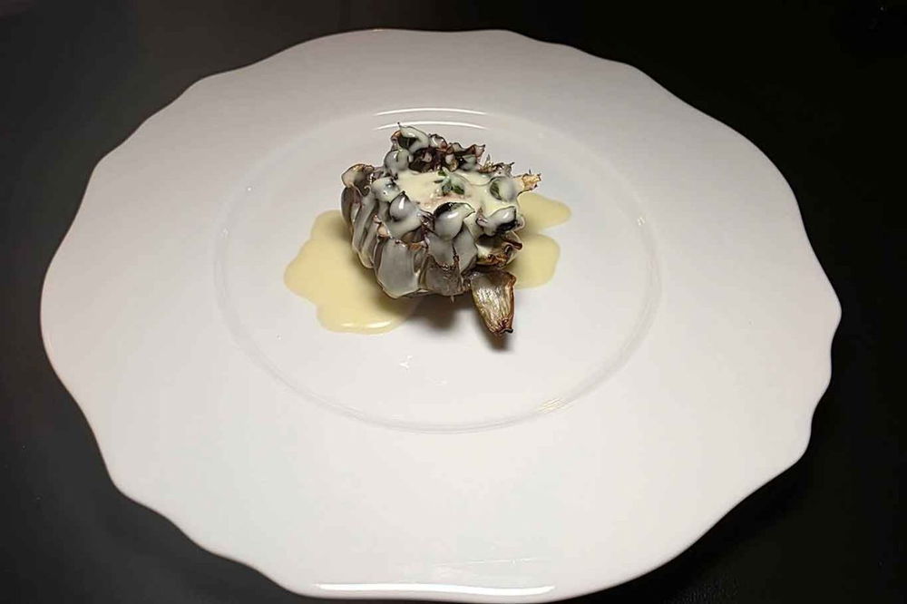 il carciofo del ristorante San Baylon dell'hotel Palazzo Ripetta a Roma