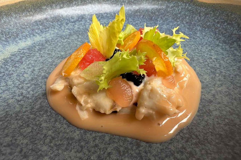l'insalatina di granchio del Riviera Restaurant della Famiglia Rana sul Lago di Garda