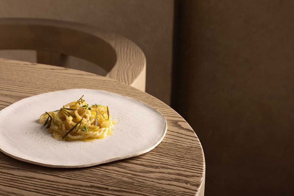 gli spaghetti citrus del ristorante Nomos Ante a Roma 