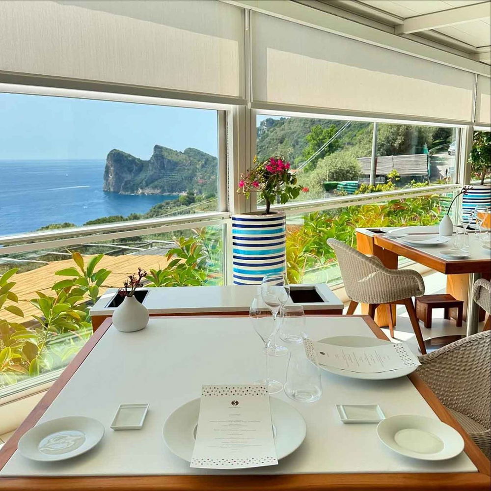 la sala del ristorante Quattro Passi a Nerano