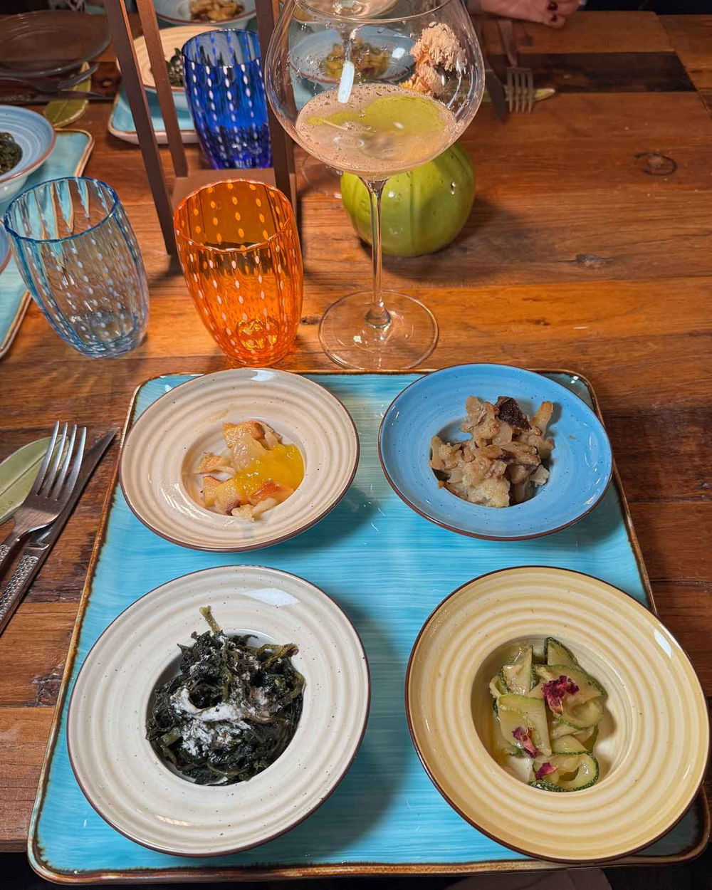 l'orto con i piatti della locanda Pancrazio del boutique hotel Palazzo Gentilcore a Castellabate 