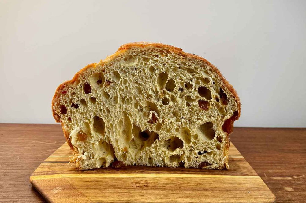 panettone creativo artigianale 2025 con pesca e albicocca di Nicola Noschese