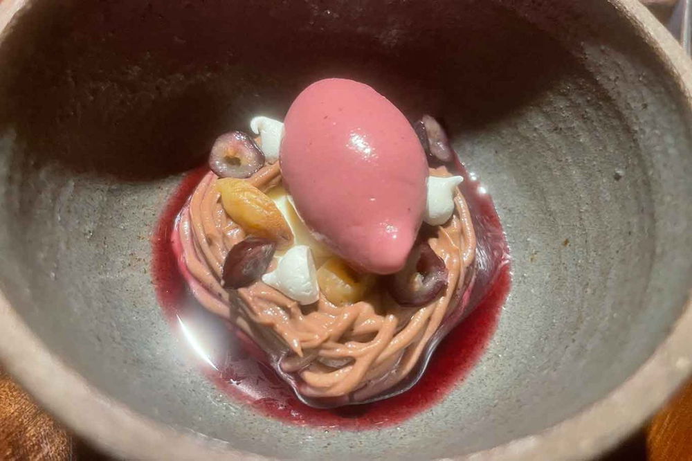 il dolce di castagne al ristorante Al Madrigale a Tivoli