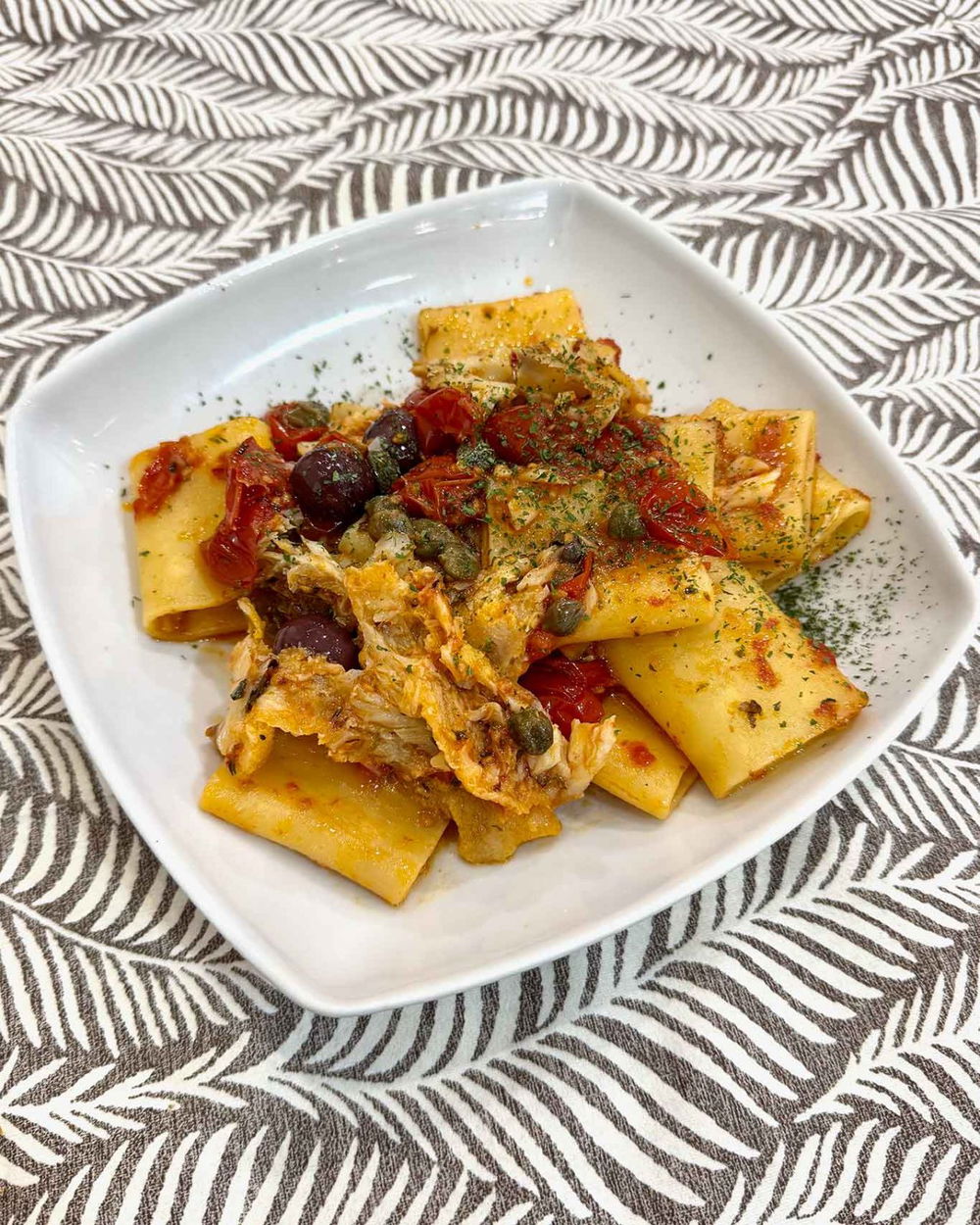 i paccheri con lo stoccafisso della trattoria Zoppicone a Somma Vesuviana 