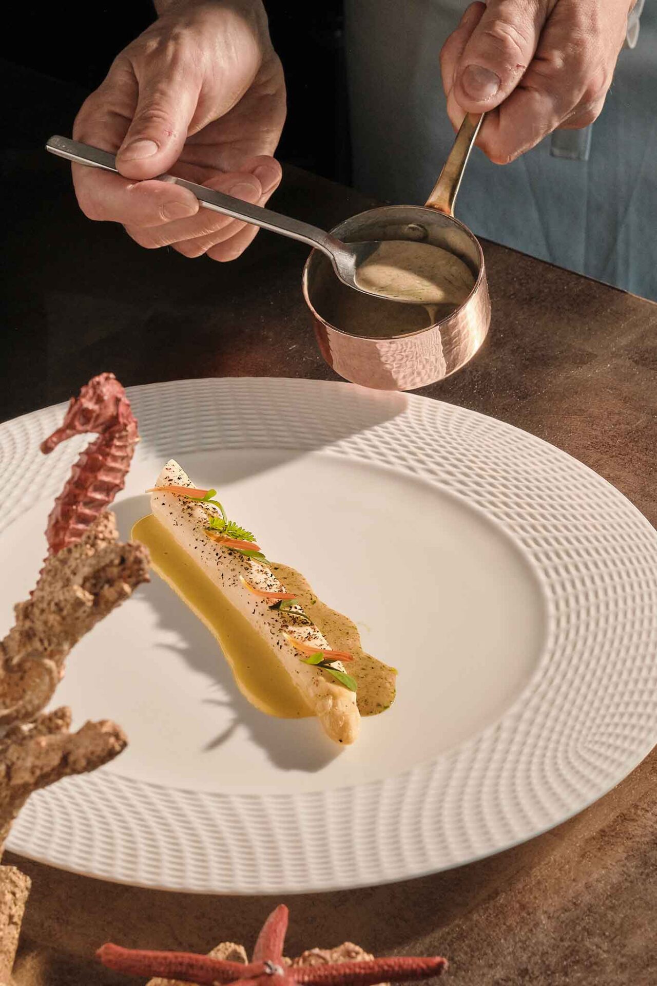 l'asparago bianco al ristorante George del Grand Hotel Parker's a Napoli
