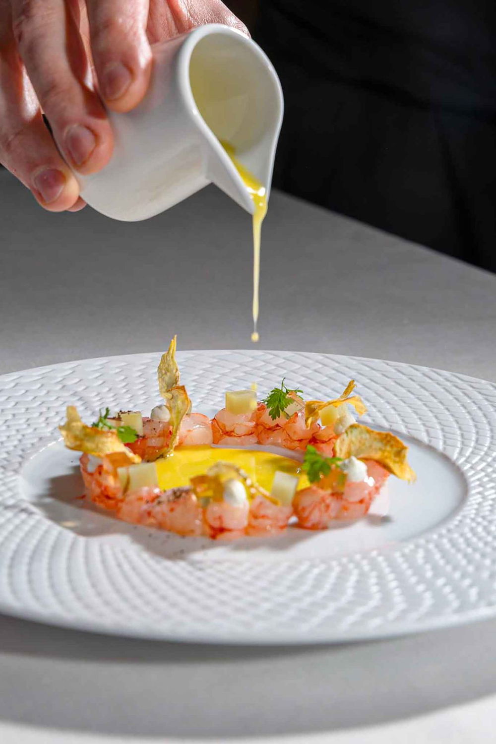 tartare di gambero del ristorante Wine Room by Luca Tegon a Vicenza