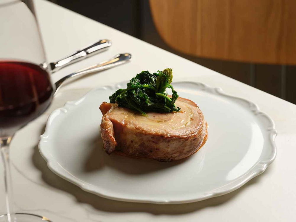 la pancia di maiale arrosto della trattoria Stecca a Roma Garbatella