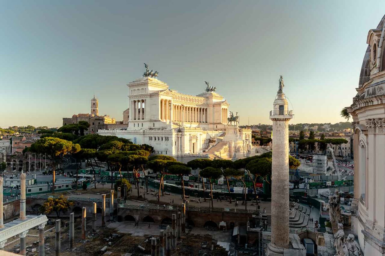 la vista del ristorante Oro Bistrot sulla terrazza dell'NH Hotel a Roma