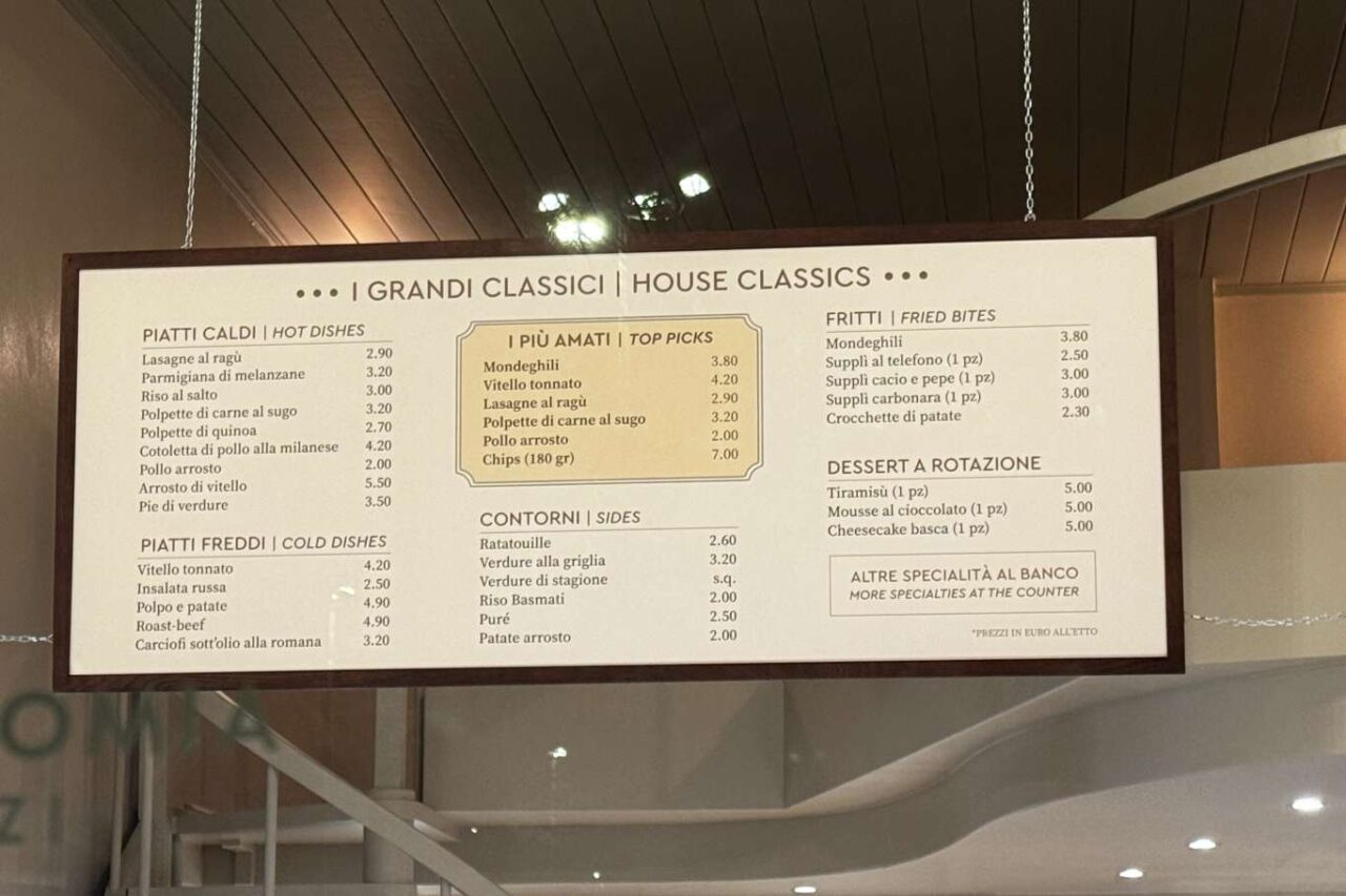 gastronomia palazzi milano menu