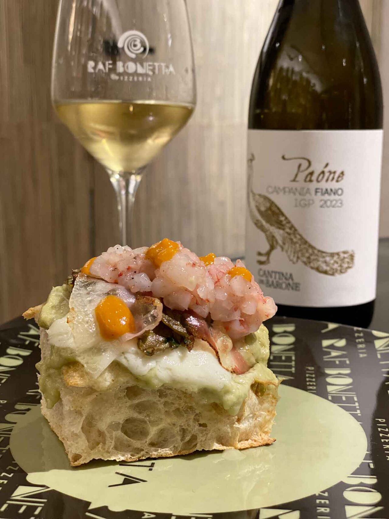 la carciofo e gamberi della pizzeria Raf Bonetta al Vomero a Napoli