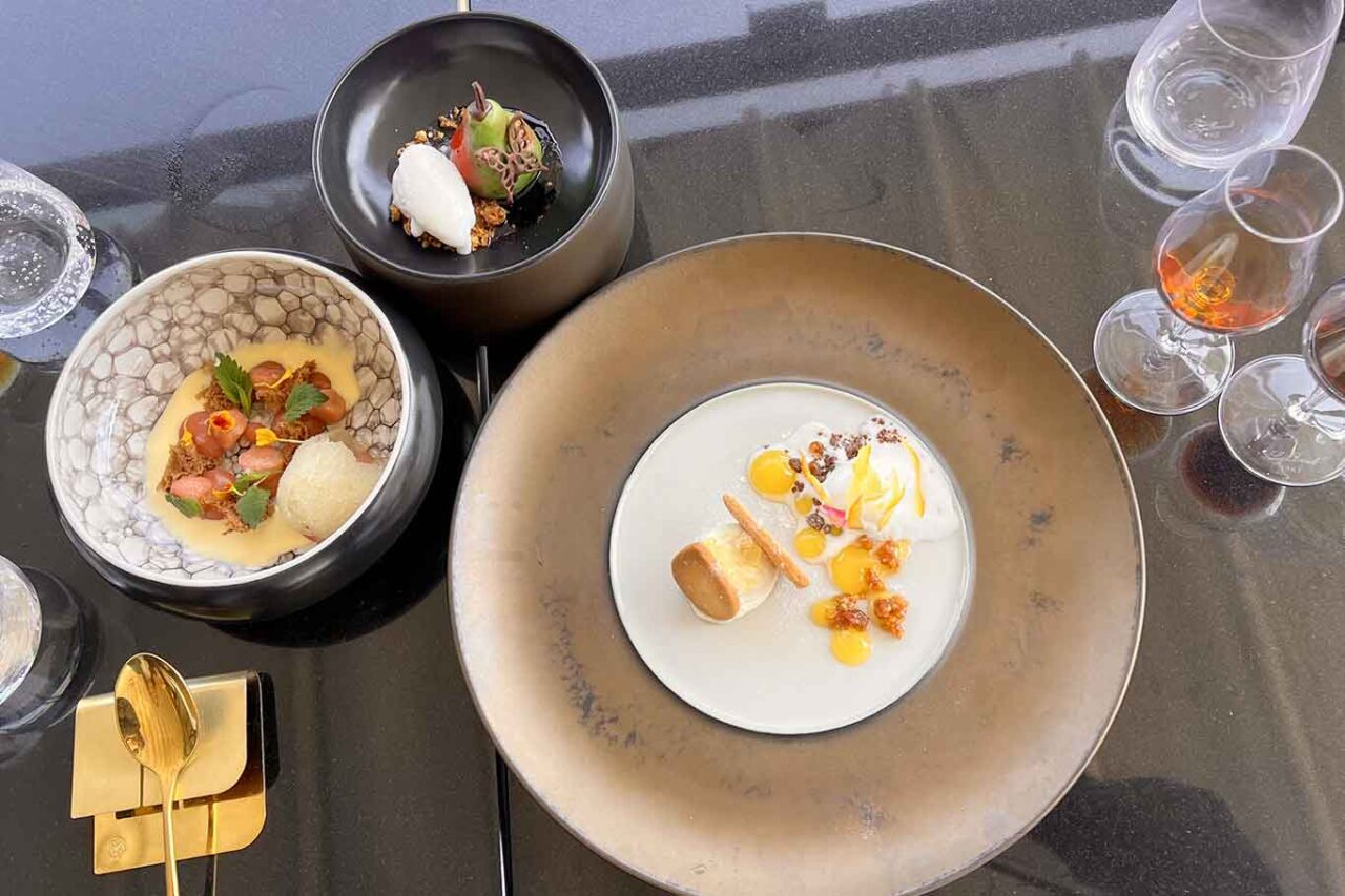 i dolci del ristorante Oro Bistrot sulla terrazza dell'NH Hotel a Roma