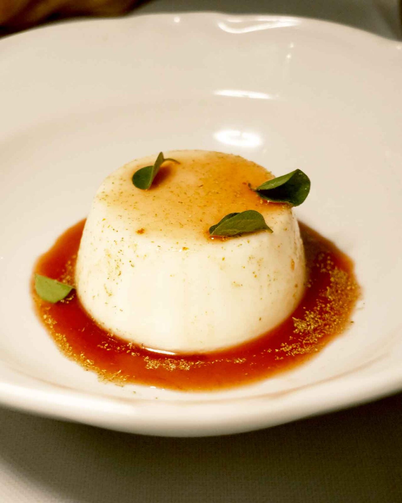 la panna cotta della Taverna Flavia a Roma