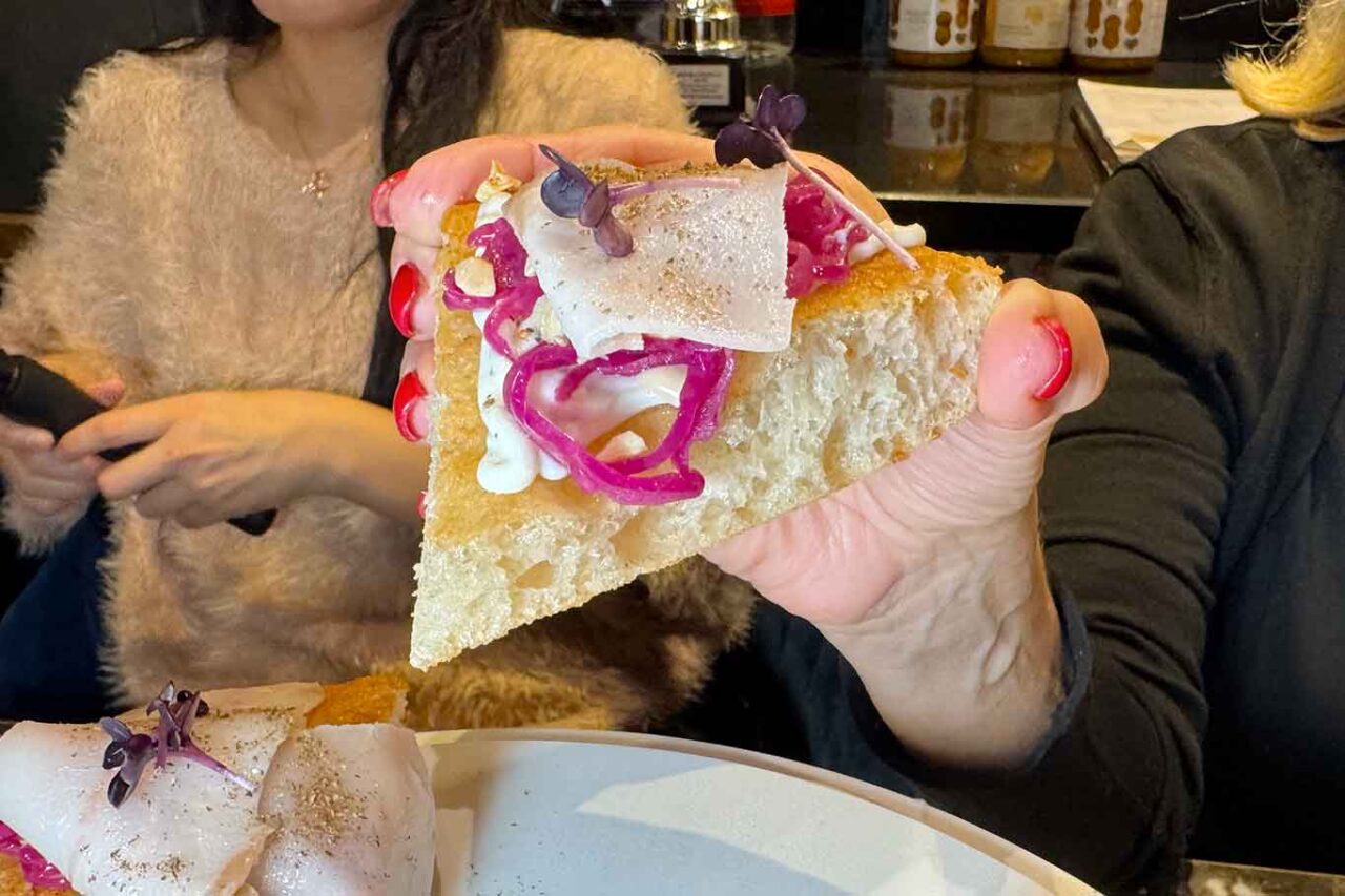 la pizza di Massimo Giovannini con il cremoso di bufala