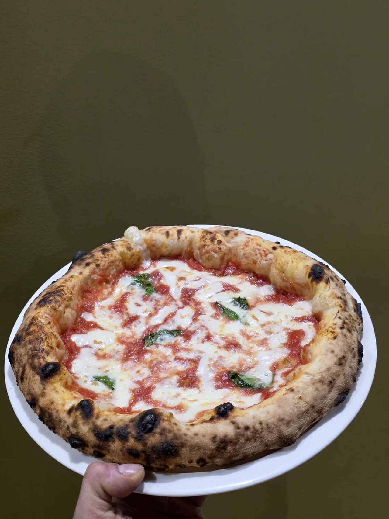 la pizza margherita del ristorante pizzeria Fermento di Nicola Massari a Brescia