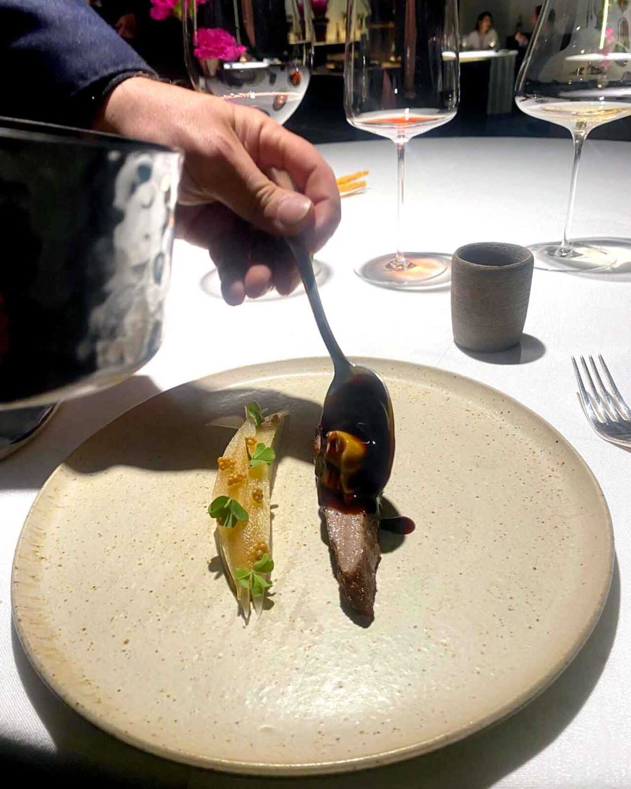 filetto di vitello marinato al ristorante Acquolina a Roma