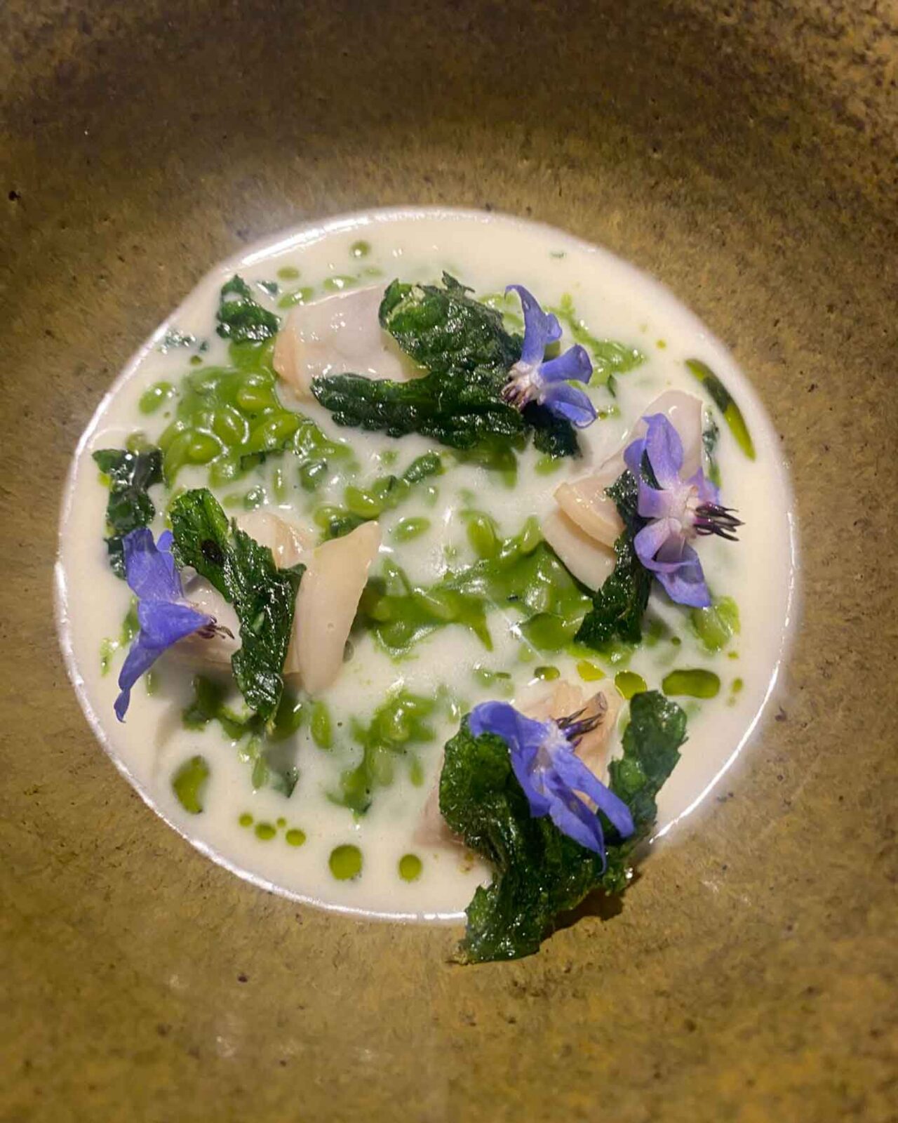 risone con borragine e tartufi di mare del ristorante Acquolina a Roma