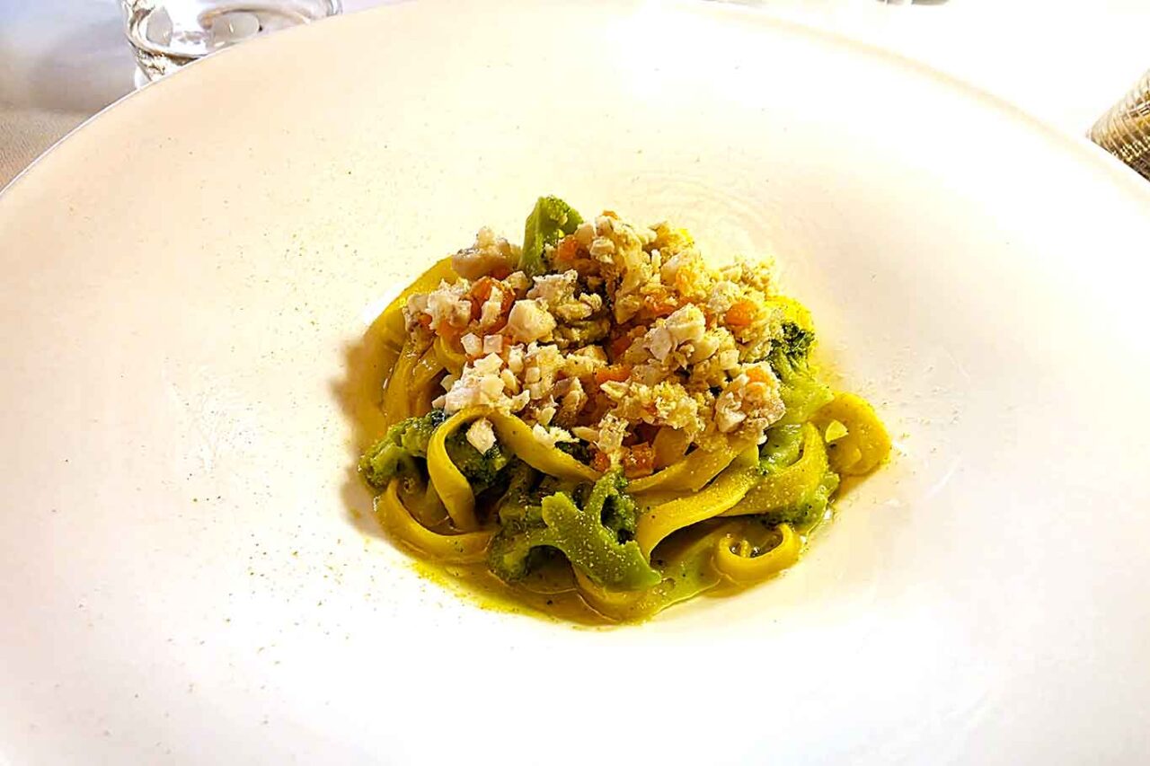 le tagliatelle con il pescato del ristorante Andree a La Spezia 