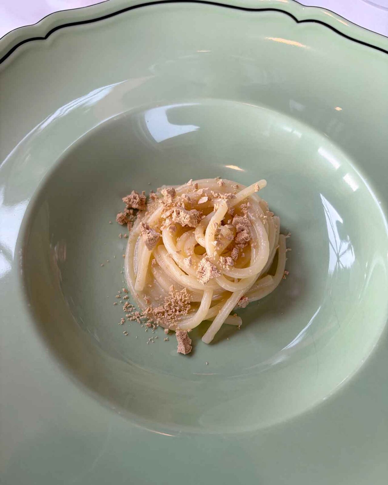 gli spaghetti burro e lievito di birra del ristorante Lido 84 a Gardone Riviera 