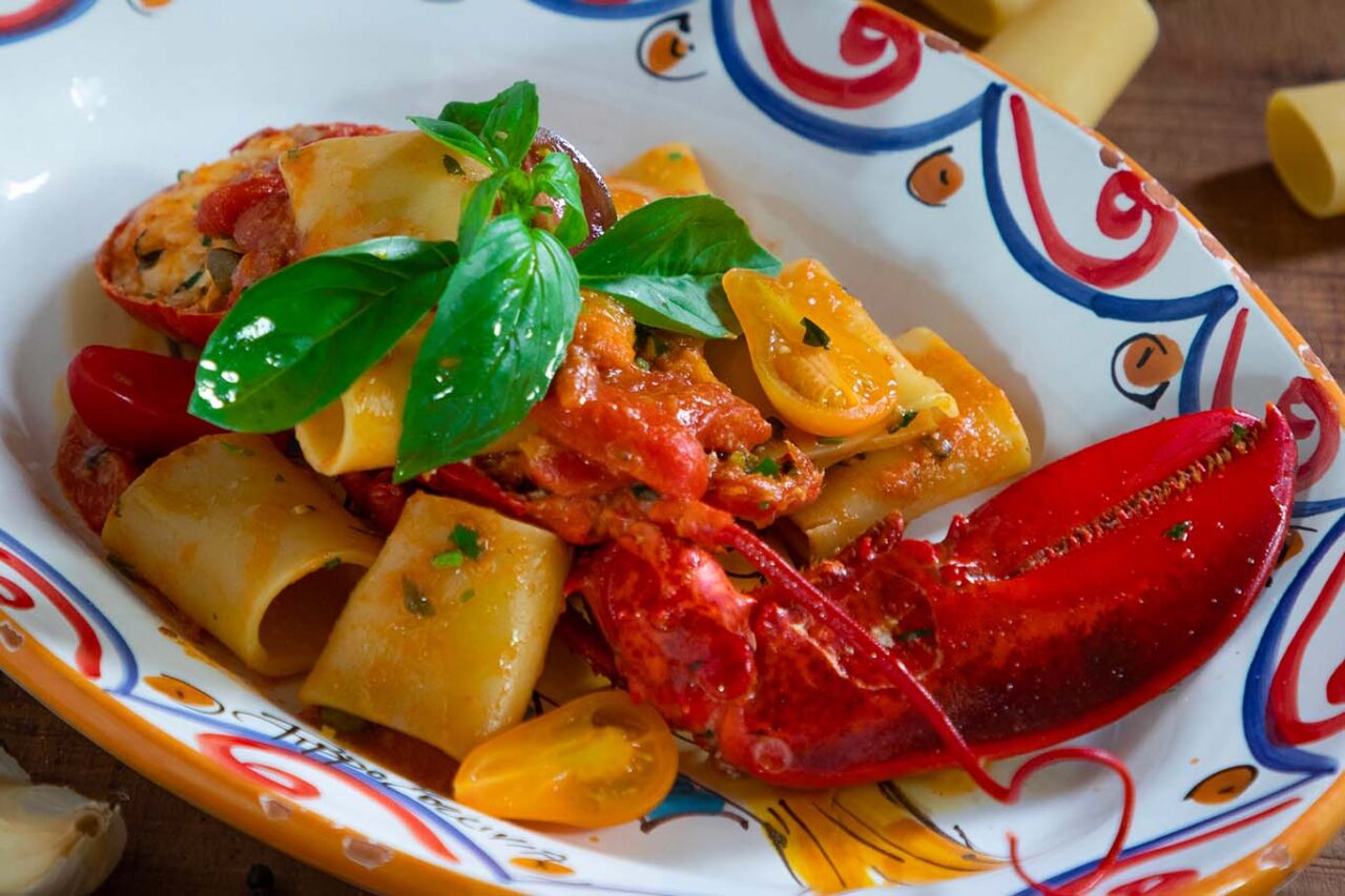 i paccheri con astice del ristorante di pesce 13 giugno a Milano