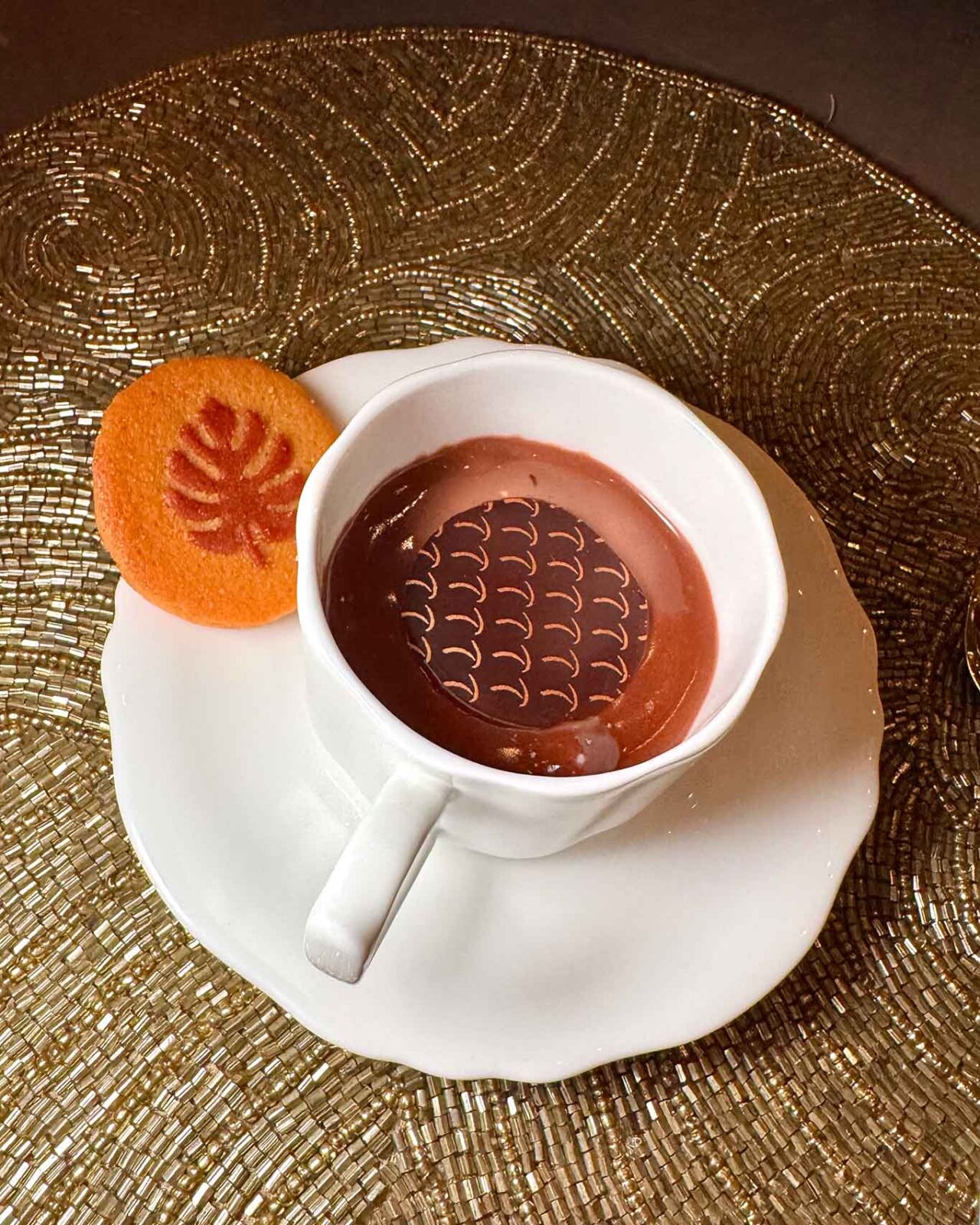 cioccolato nocciola caffè in tazza di Massimiliano Alajmo al Forum della Cucina Italiana