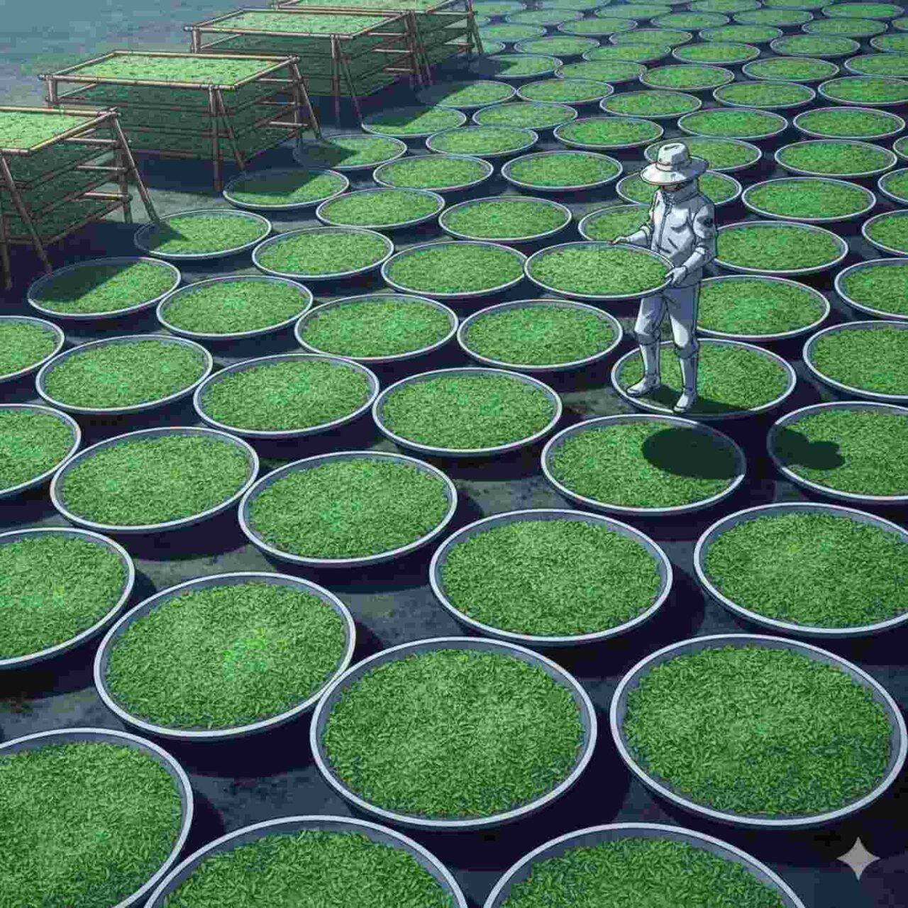 disegno cromo tea essiccazione del tè