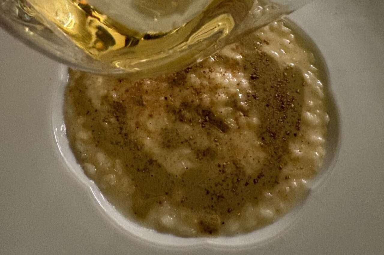 Locanda Confini Dolo (VE) risotto salsa d'ostrica topinambour