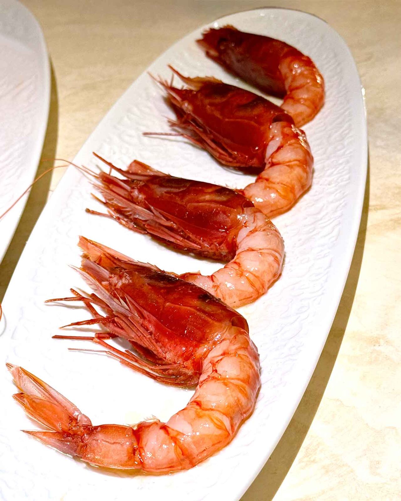 i gamberi rossi del ristorante Pescheria al Crescent di Salerno